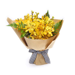 Yellow Orchid hand-tied flowers | The Canary BYDEAU